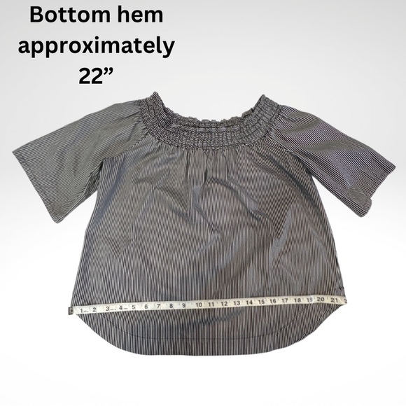 7th Avenue New York Design Studio off the Shoulder Neckline Vertical Striped Top - Picture 11 of 17